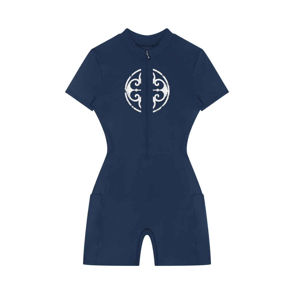 Ladies Zip Romper  - Blue