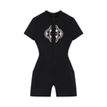 Ladies Quarter-Zip Romper - Black