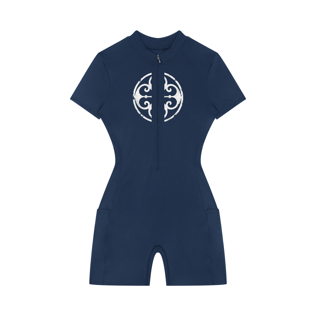 Ladies Zip Romper  - Blue