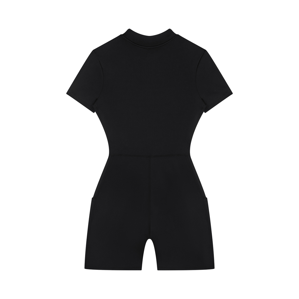Ladies Zip Romper - Black