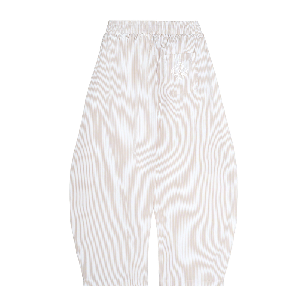 Unisex Vertical Stripe Drawstring Barrel Pants