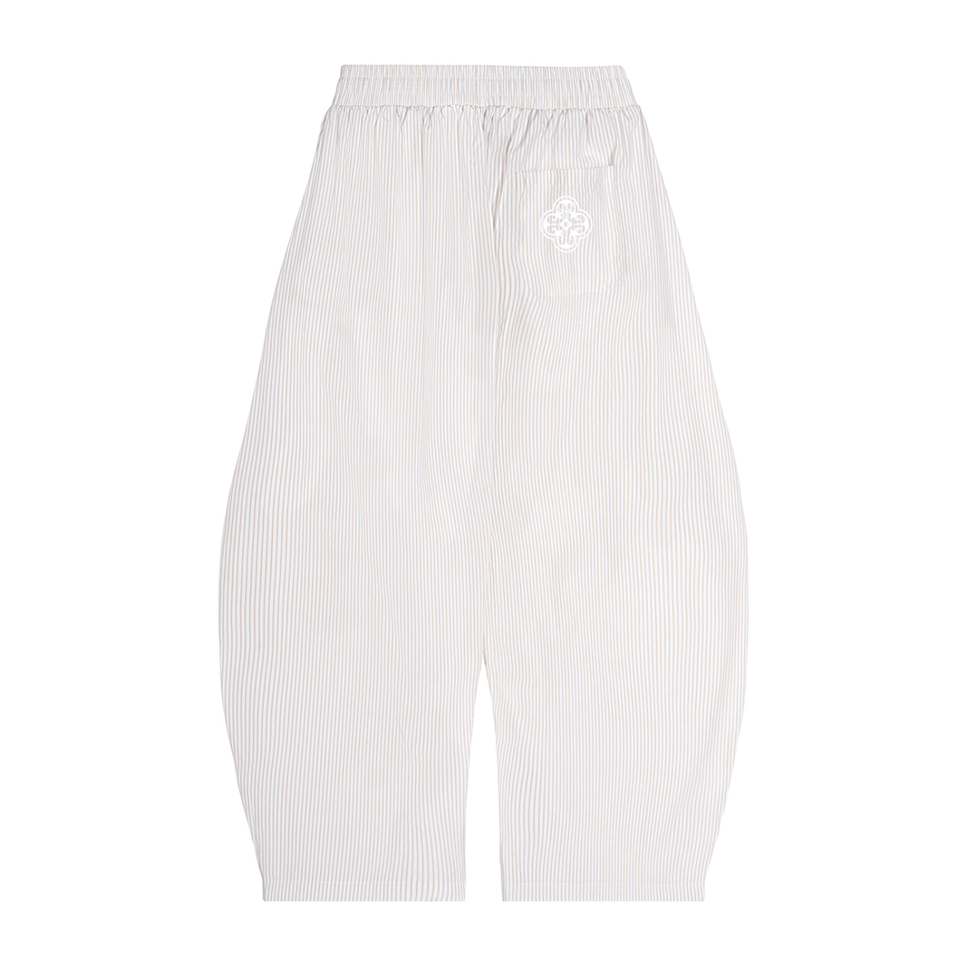 Unisex Vertical Stripe Drawstring Barrel Pants
