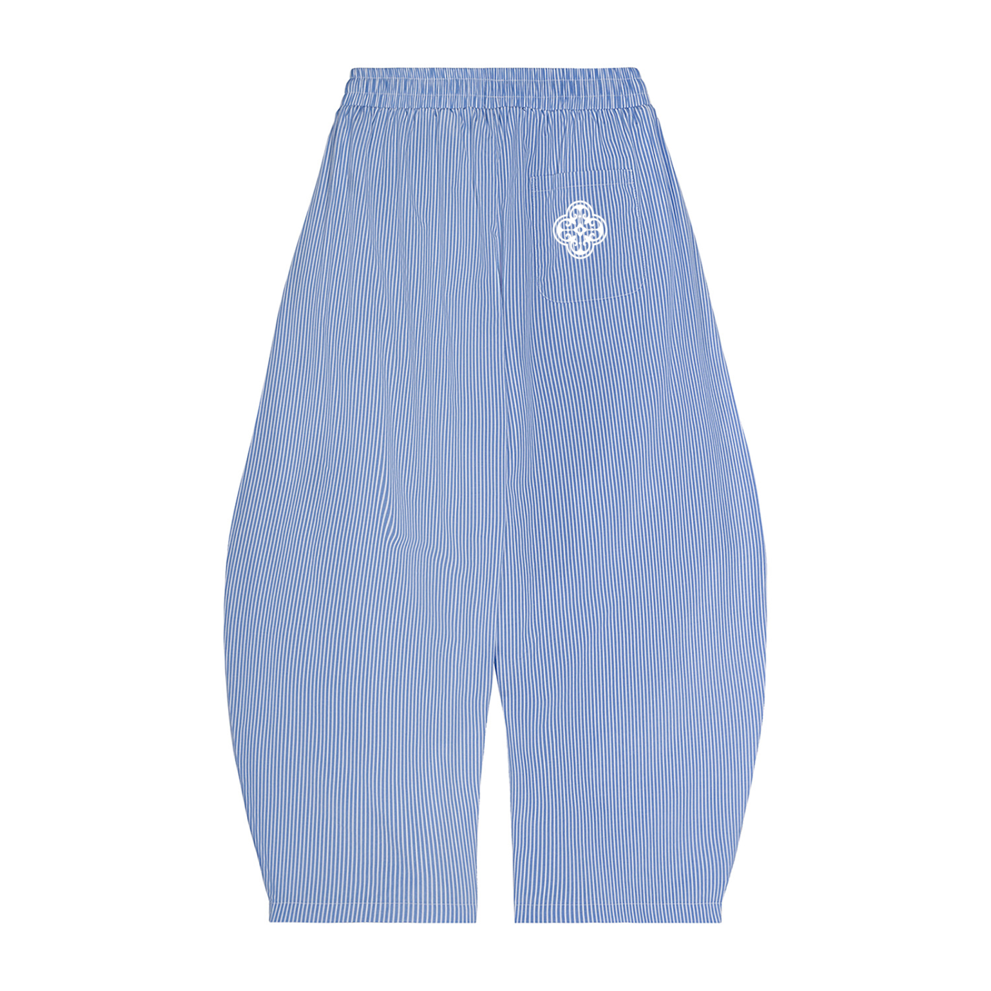 Unisex Vertical Stripe Drawstring Barrel Pants