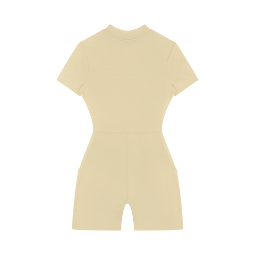 Ladies Zip Romper - Apricot
