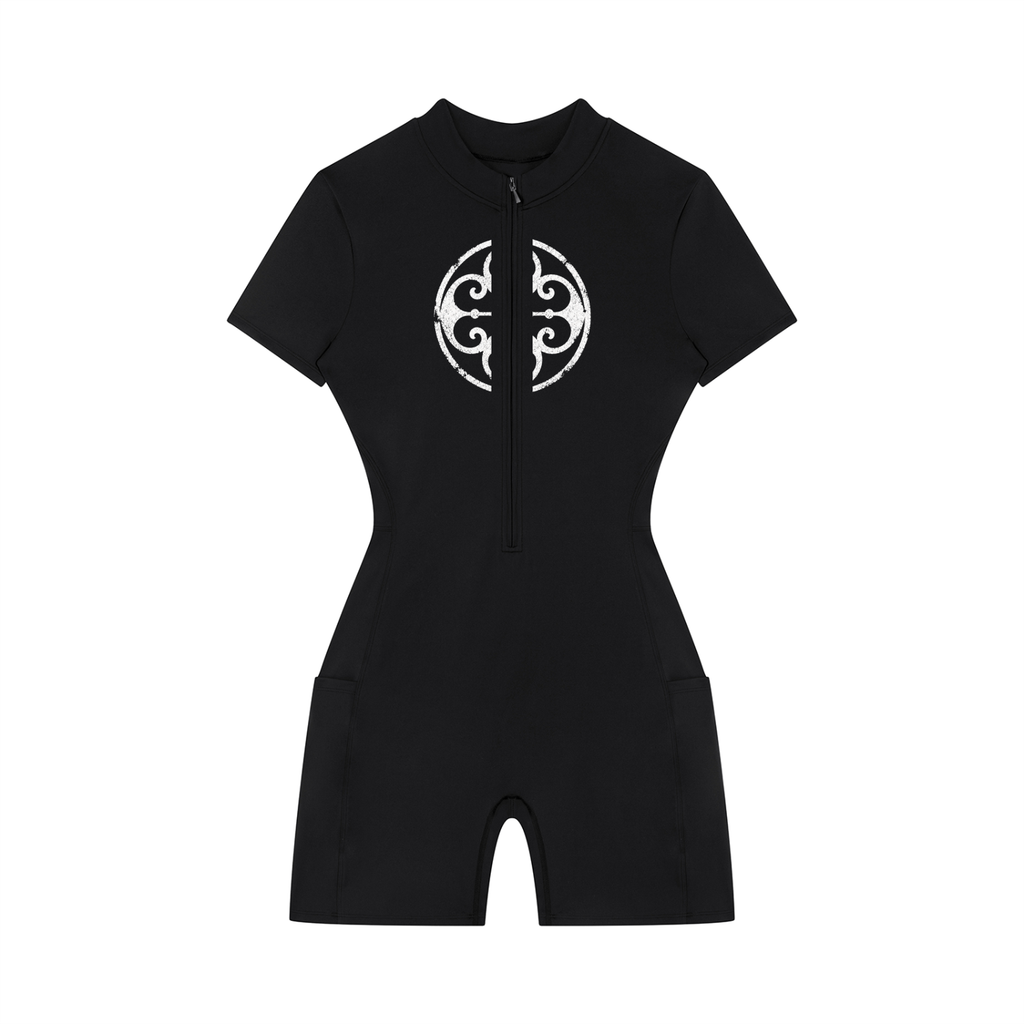 Ladies Zip Romper - Black