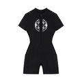 Ladies Zip Romper - Black