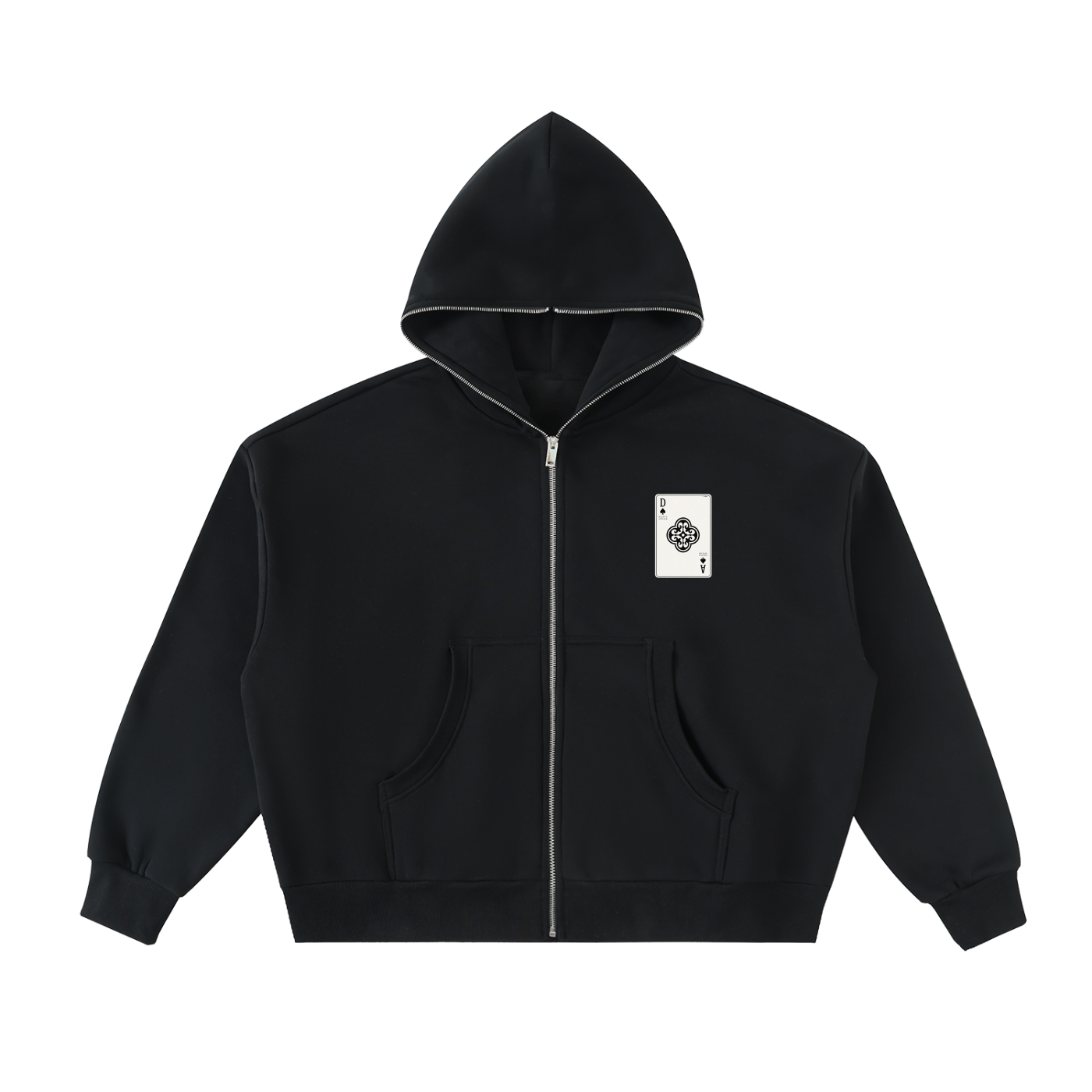 ALL IN Fleeced Full-Zip Boxy Hoodie